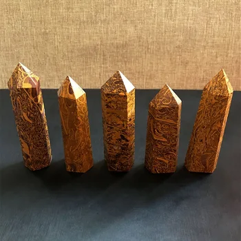 1 кг натурален злато, коприна нефритови кристал кварцов кристал точков кула единична точка кристални обелиски преработени кристални камъни