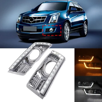 1 Комплект За Cadillac SRX 2012 2013 2014 2015 2016 LED DRL Дневни Светлини Противотуманная Фаровете на Кутията С Превръщането на Жълт Сигнал