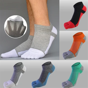 1 чифт баскетболни чорапи с мрежа за мъже, мъжки чорапи с пет пръста, меки памучни чорапи с дълбоко деколте на щиколотке, мъжки чорапи calcetines??
