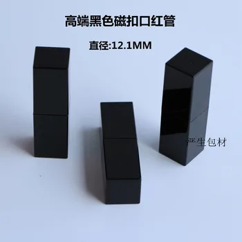 100шт е висококачествена пластмасова тръба, червило, черна външна квадратна форма, вътрешна тръба за червило САМ, Диаметър на вътрешната чаша 12 мм
