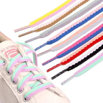 8 мм Плосък Двоен Ремък Модни Цветни Връзки За Обувки, Цветни Връзки За Маратонки, Аксесоари За Връзки За Обувки