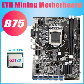 B75 12USB дънна Платка за майнинга ETH + G2120 12XPCIE до USB3.0 DDR3 MSATA USB3.0 LGA1155 дънна Платка B75 БТК Миньор