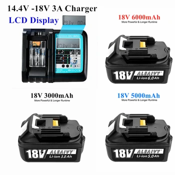 BL1830 Акумулаторна Батерия 18 6.0 Ah за Makita 18v Батерия BL1840 BL1850 BL1830 BL1860 LXT 400 електрически инструменти С LCD Дисплей Зарядно Устройство