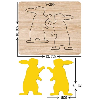 DIY Нови дървени печати със заек, режещи печати за scrapbooking / Различни размери / V-299