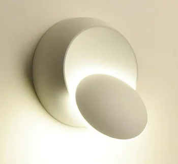 Led кръгла, с монтиран на стената лампа, осветление 5 W регулируем въртящ лека нощ черен/бял креативен стенен лампа модерен коридор лампа