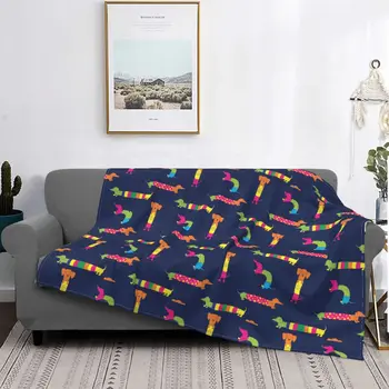 Lustige Dackel Hund Gestrickte Decke Hund Liebhaber Wolle Werfen Decken Home Дивана Dekoration Ultra-Weiche Warme Bettdecken