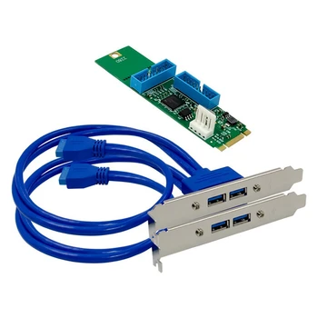M. 2 B + M до 19PIN USB3.0 Такса за разширяване на PCIE NEC720201 4 Порта Сверхскоростная Карта за Разширение за PC