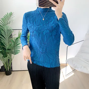 Miyake плиссированная долна риза дамски пролетно-есенно-зимни нова темпераментен висококачествена и модерна тениска