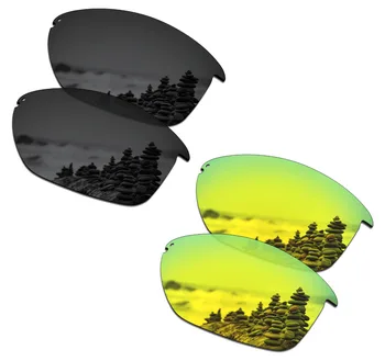 SmartVLT 2 Чифта Поляризирани очила Сменяеми Лещи за Oakley Unstoppable Stealth Черно и 24-КАРАТОВО Злато