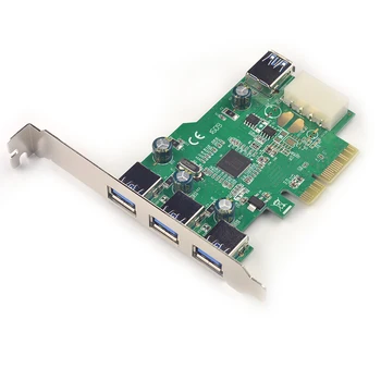 USB 3.0 PCI-e карта за разширяване на PCIe USB3.0 адаптер 3 външни + 1 вътрешен USB PCI express конвертор Подкрепа за зареждане на iPad