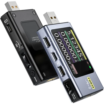 USB електромера USB Тестер Волтметър Амперметър Многофункционален Портативен Тестер за Напрежение с Мултицет Здрав Type-C USB-A Micro-USB