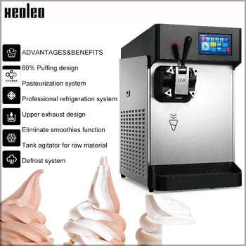 XEOLEO Машина за приготвяне на сладолед с един вкус, един резервоар, 248 бр./ч, 2500 W, машина за приготвяне на мек сладолед машина за нощен прясно Пастьоризирано мляко и Кисело мляко
