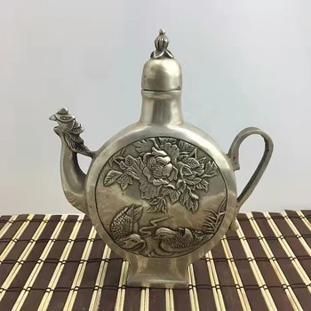 Античен сребърен гърне/стомна QingDynasty 2, изделия ръчна изработка, Събиране и украса, Безплатна доставка
