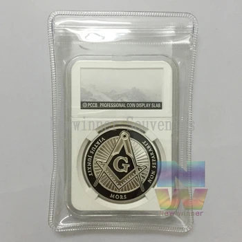 Безплатен и Приета Емблемата на масоните сребърно покритие Възпоменателна Монета на Религиозното братство За Бизнес Подаръци с Корпус PCCB
