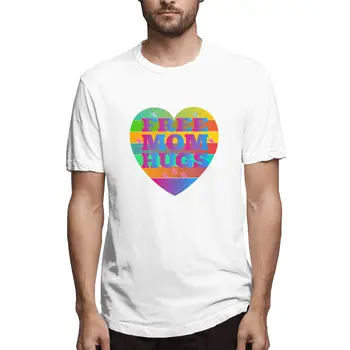 Безплатни Прегръдки на Мама - Rainbow Pride ЛГБТ Графична Мъжка Тениска тениска с Къс ръкав Забавни Върхове