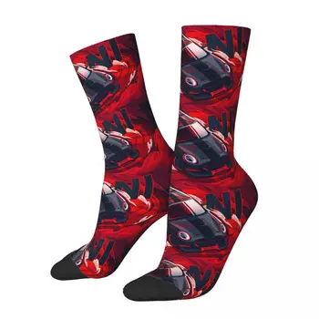Британски Спортен Автомобил Чорапи За Момичета За Мъжете И За Жените Памук Забавни Щастливи Чорапи С Нестандартен Материал Среден TubeSocks Коледен Подарък