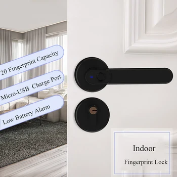 Вътрешна Система За Заключване На Вратите С Пръстов Отпечатък С Метален Ключ За Дървени Врати Спалня Против Кражба Бесключевые Хотелски Апартаменти Умни Електрически Брави