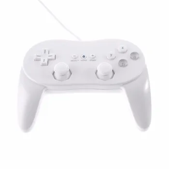 Геймърска Професионален Дистанционно Управление С Геймпад За Nintendo Wii Бяло/Черно Класически Кабелна Гейм Контролер