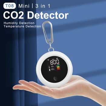 Детектор Детектор на CO2 концентрация на въглероден двуокис CO2 Монитор Влага на въздуха CO2 Съдържание 3 в 1 метър
