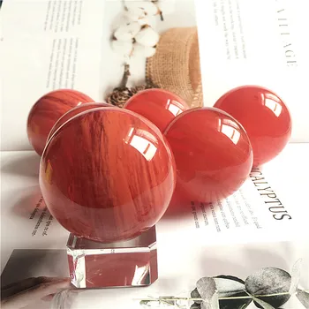 Естествен кварцов червен выплавленный алкохолна камък кристална топка, без база за декорация на дома