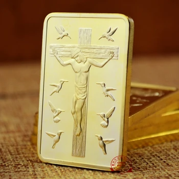 Кюлчета злато на Исус Христос, Исус, Ангел на 1 Унция Злато е Точно Копие на 999 златни Кюлчета злато в Кюлчета Християнска Възпоменателна Монета