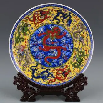 Луксозно антикварное декорация на порцелан чинии с шарени Цзюлун