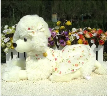 мека играчка плюшен бяла бежовата куче пудел около 55 см куче кукла мека възглавница подарък за рожден ден b0987