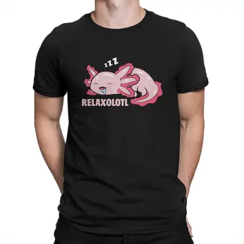 Мексикански Саламандър Мъжка Тениска Axolotl Любовник С Кръгло Деколте и Къс Ръкав на Тъканта, Тениска Забавни Висококачествени Подаръци За Рожден Ден