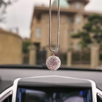 Модни Творчески Кристални Кристали Огледало За Обратно Виждане Балон Сърце Звезда Автомобил Висулка Подарък Декорация На Интериора На Автомобила