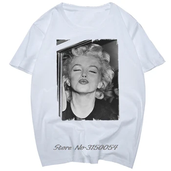 Мъжки Памучен Тениска с къси ръкави, Нова Тениска Marilyn Monroe H V: Мъжки t-shirt, Лятна Ежедневни риза в стил хип-Хоп, Тениски, Потници Harajuku