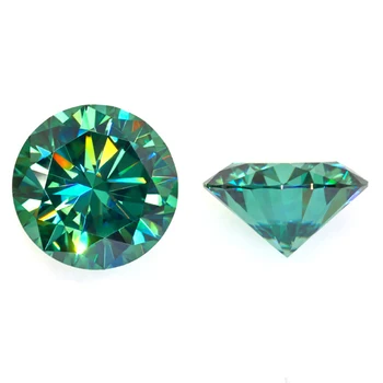 Най-високо качество Зелен Син VVS кръгли свободни муассаниты диамант 2.5 ct-6ct 1 бр. на цените на едро на Сертифициране GRA за пръстените
