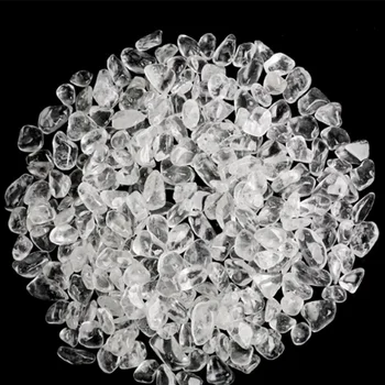 Натурален прозрачен бял кварцов кристал кувыркающиеся камъни, минерали, кристали за декорация на градината аквариум