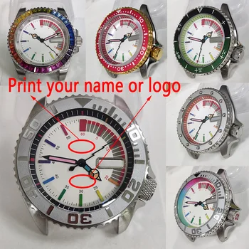 обичай лого nh35 case Нов часовник мъжки часовник модел циферблат nh36 корпус часа nh36 циферблат skx007 часовници за гмуркане модифицирана част от nh36 механизъм 0