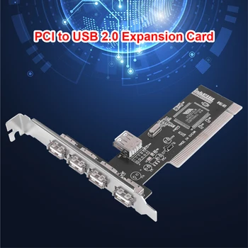 Пристанище разширителни карти PCI Карта за разширяване на USB, PCI Контролер Карти 4 Порта 480 Mbps PCI към USB 2.0 разширяване Карта