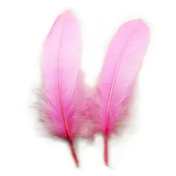 Продажба на едро, Естествено качество, 100 бр./лот, Красиво розово Гъска перо 15-20 см, Декоративни Пера За Бродерия, Мода, Направи си сам