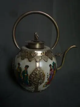 събиране на Реколта maker от сребро и порцелан от династията Цин, красива картина, с етикет, Безплатна доставка