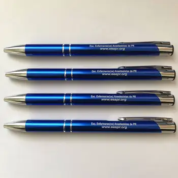 Търговия на едро подарък синя метална дръжка с имуществена логото на китай manufature hotel pen