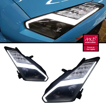 Фар За 2007-2014 Nissan GTR GT-R На светлина Стил Подмяна на DRL Дневни светлини Фар Проектор Лифтинг на лицето