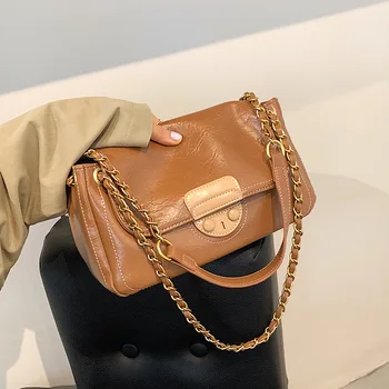 Чанта в западен стил Yaoku, Дамска Лятна чанта затворена с верига, 2021, Квадратна чанта на рамо в нов стил