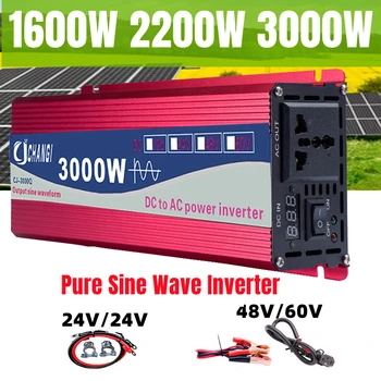 Чиста Синусоидална Универсален инвертор dc 12V24V48V60V до 110-240 v Led Экранный инвертор 1600 Watts/2200 W/3000 W PowerConverter 50/60 Hz
