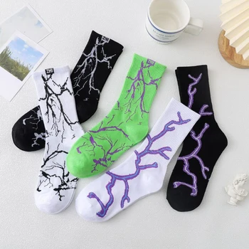 Чифт Памучни Чорапи на райета, Подходящи По Цвят, в стил хип-хоп, за Скейтборд, японски спортни дамски Чорапи в стил харадзюку