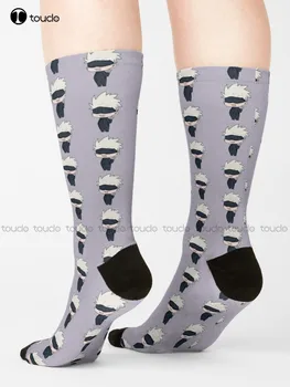 Чорапи Chibi Nadia Gojo Goes Beh - Jujutsu Kaisen, Мъжки чорапи-чехли за баня, Градинска дрехи с цифрово принтом 360 °, Gd, хип-хоп, ретро, Цветни