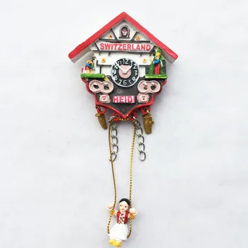 Швейцария туристически сувенир, колекция, украса с ръчни идеи за подаръци люлка люлее часове стерео магнитни стикери за хладилник